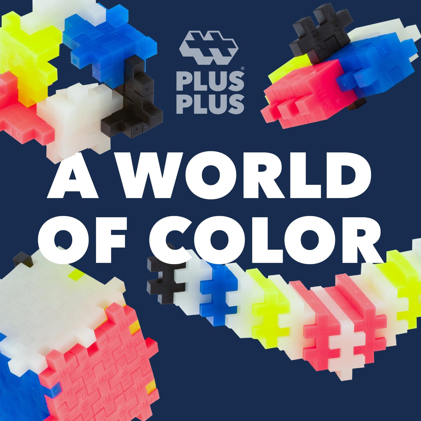 PLUS PLUS 240-Piece Glow-in-the-Dark Interlocking Blocks | Open-Ended STEM Tube