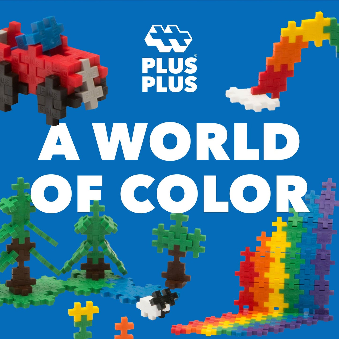 PLUS PLUS Open Play Set 600-Piece Basic Color Mix | STEM Building Blocks