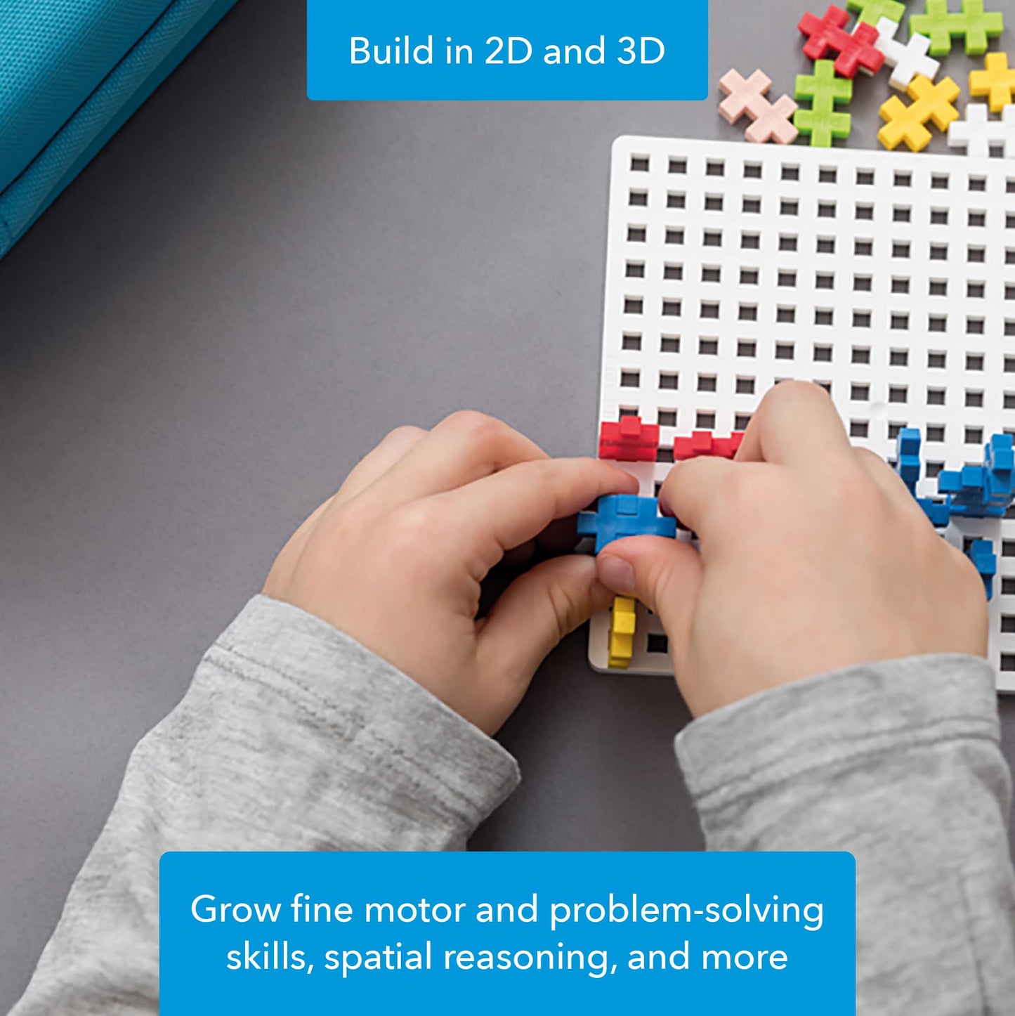 Plus Plus Building Set with Travel Case – 100 Pieces, Open-Ended STEM Toy for Kids