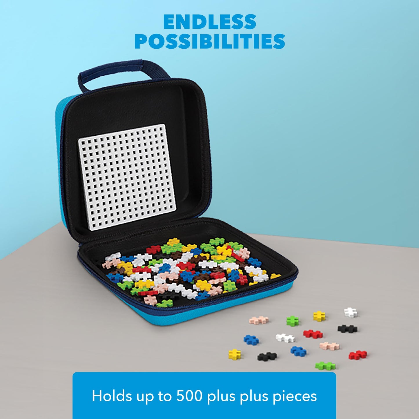 Plus Plus Building Set with Travel Case – 100 Pieces, Open-Ended STEM Toy for Kids