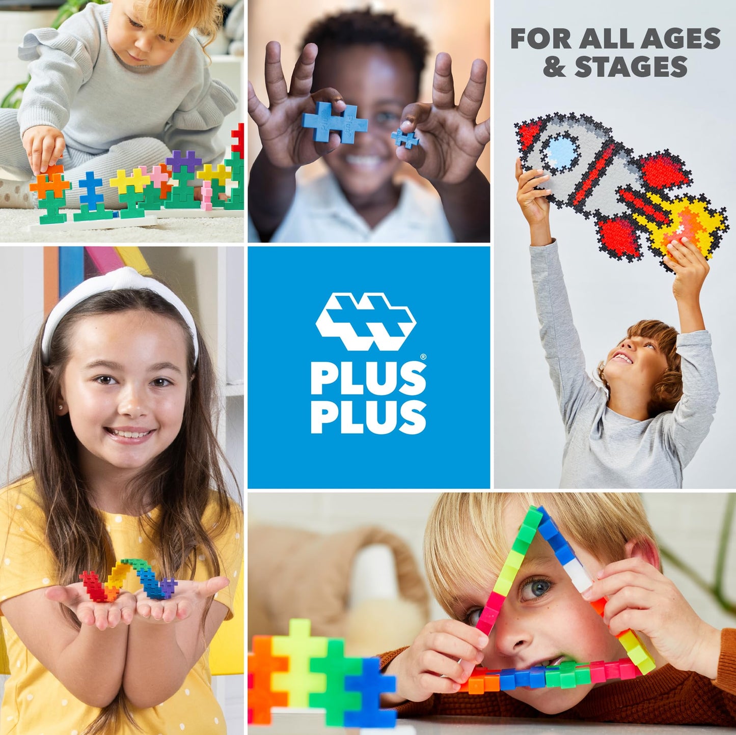 Plus Plus 70-Piece Interlocking Blocks for Kids | Open-Ended STEM Building Tub