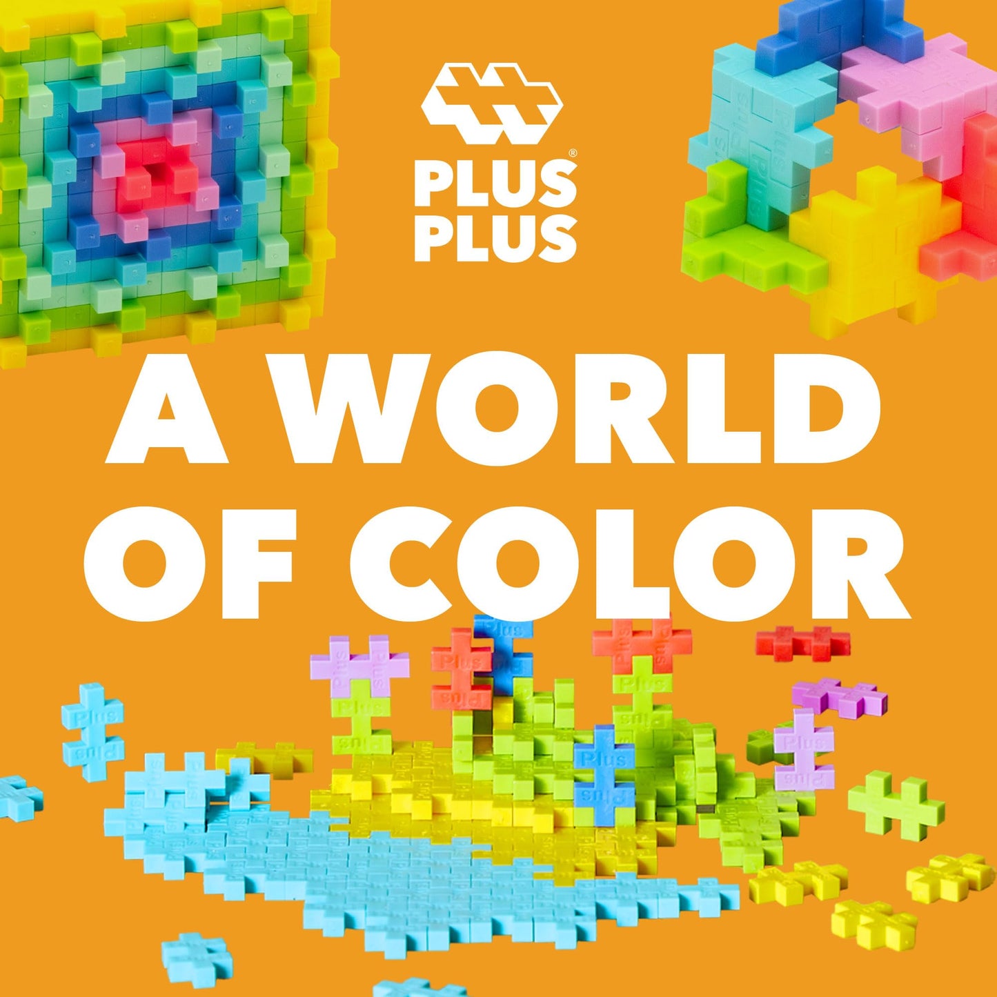 PLUS PLUS 240 Piece Interlocking Blocks – Tropical Mix Tube & Baseplate