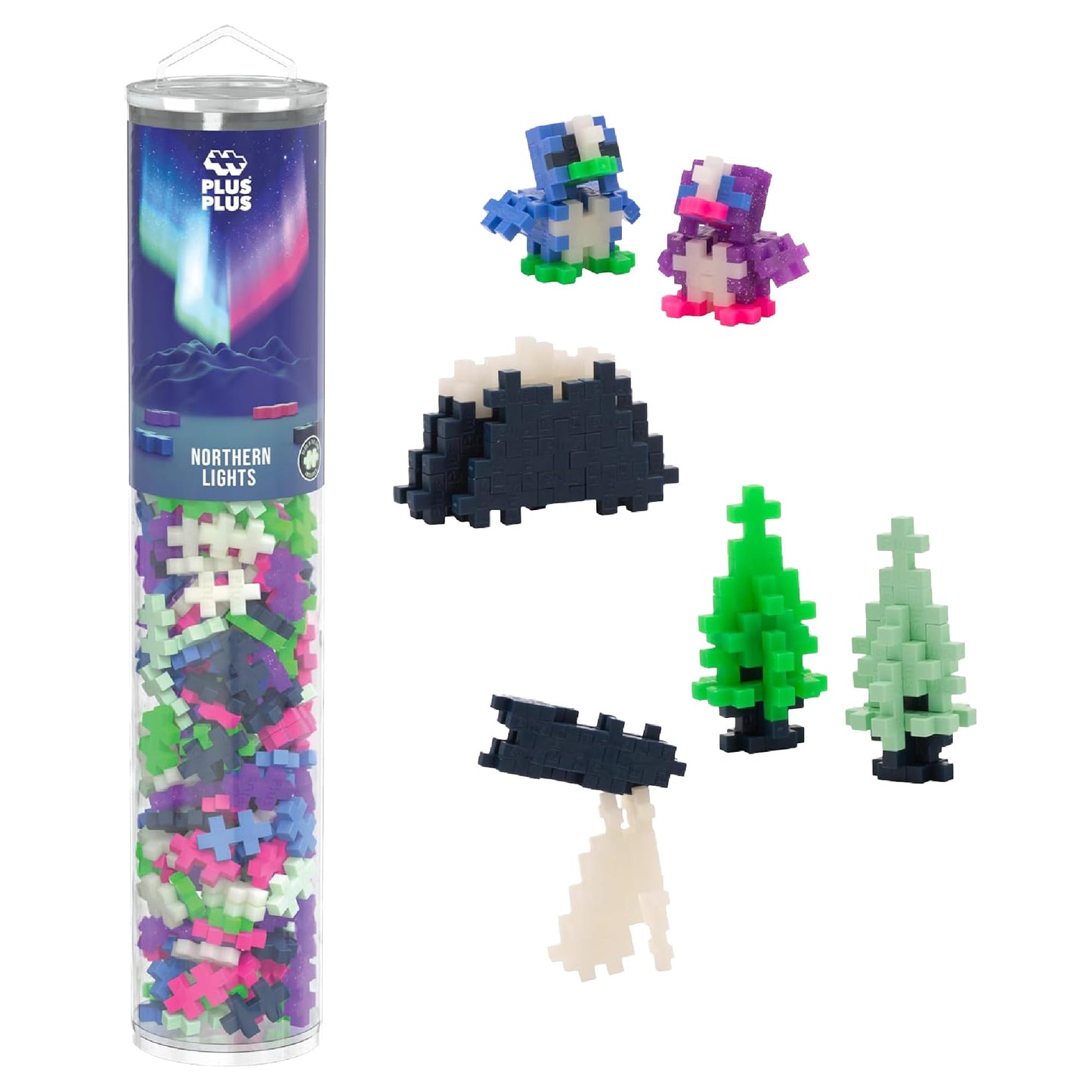 PLUS PLUS 240-Piece Interlocking Blocks | Northern Lights Mix – STEM Building Toys for Kids