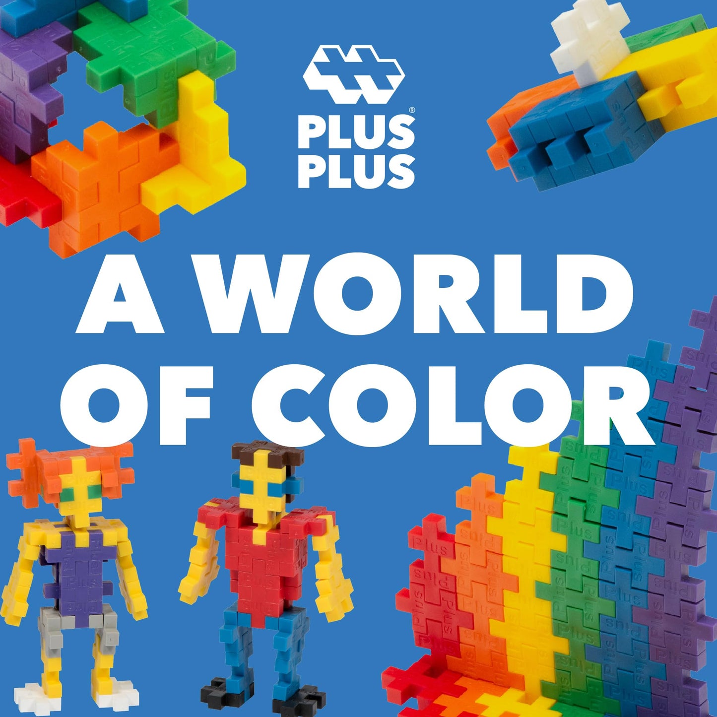 Plus Plus 70-Piece Interlocking Blocks for Kids | Open-Ended STEM Building Tub