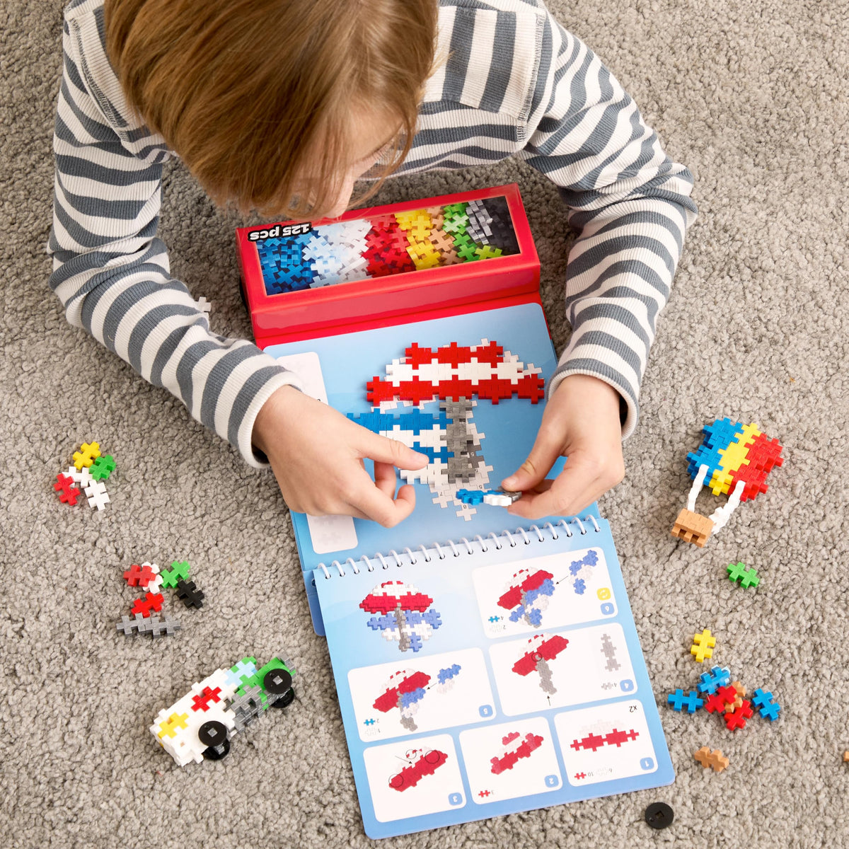 Plus Plus Puzzle by Number Activity Pad – Travel STEM Toy for Kids 5-12