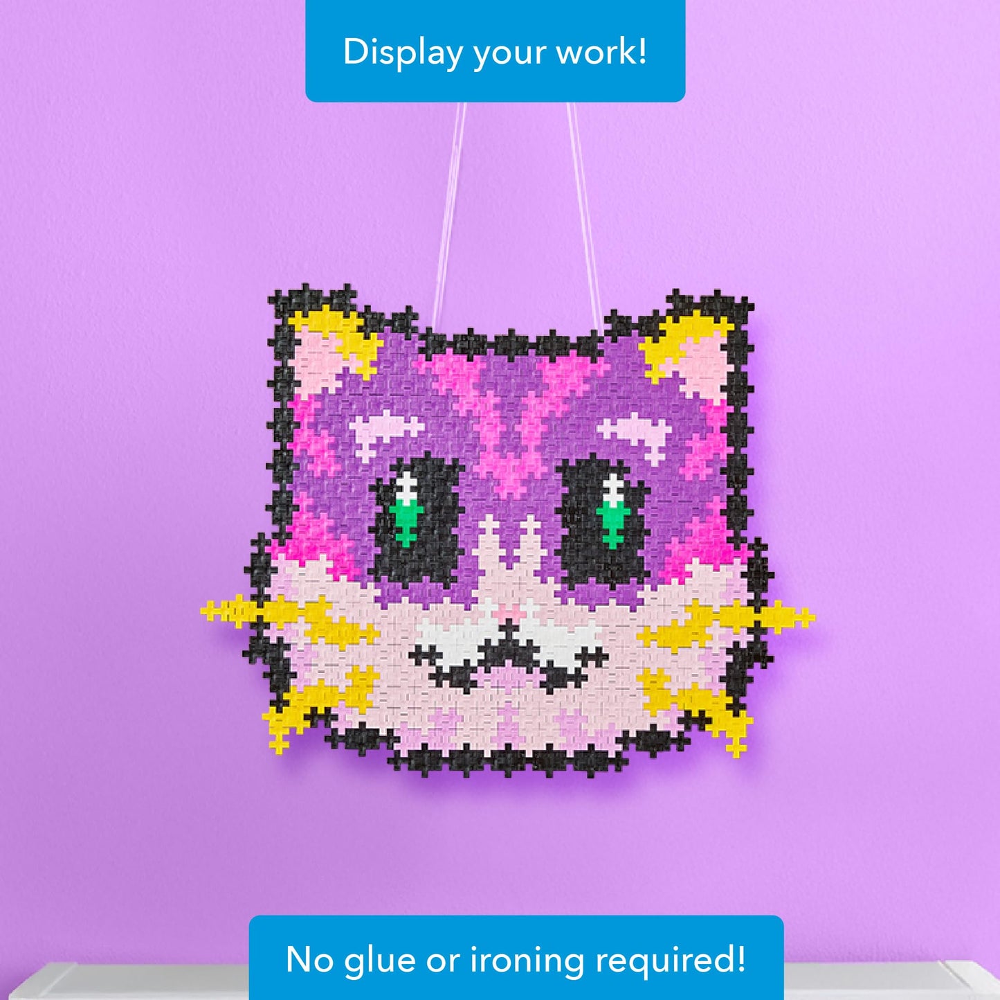 Plus Plus Puzzle by Number Kitten — 500-Piece Interlocking Color Blocks, 3D Pixel Art Kit