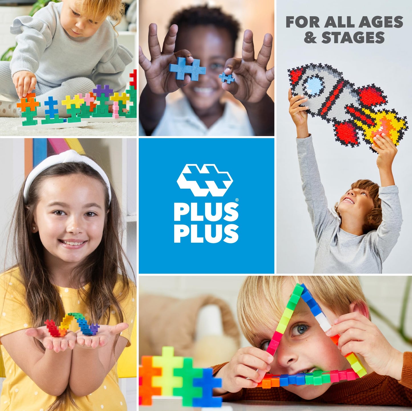 Plus Plus Puzzle by Number Kitten — 500-Piece Interlocking Color Blocks, 3D Pixel Art Kit