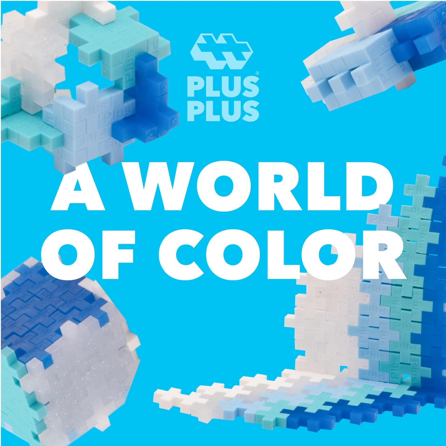 PLUS PLUS 240-Piece Glitter Frost Interlocking Blocks | Open-Ended STEM Toy