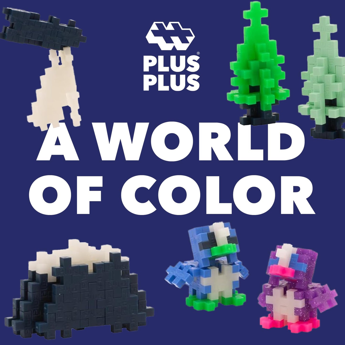 PLUS PLUS 240-Piece Interlocking Blocks | Northern Lights Mix – STEM Building Toys for Kids
