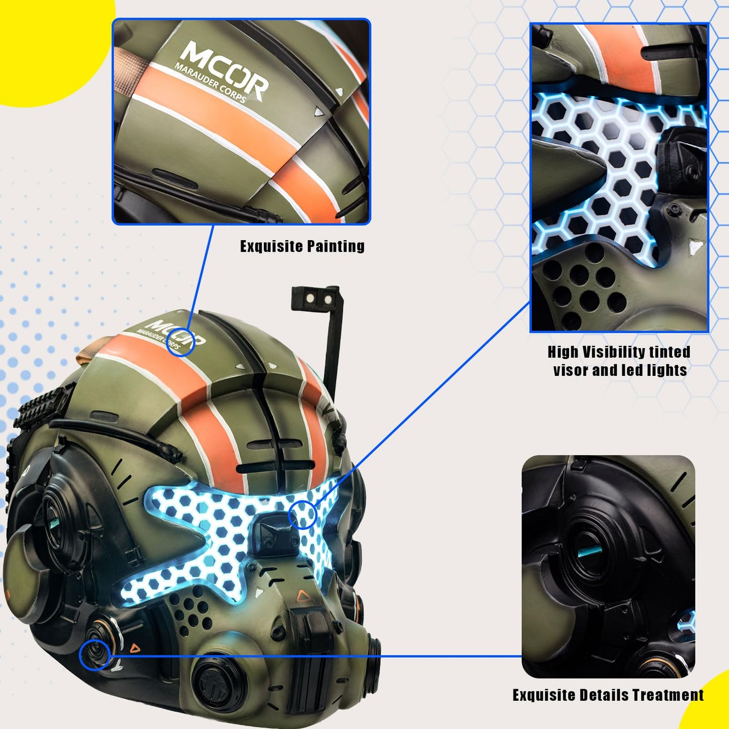Pluscraft J Cooper Full Head Mask – Upgraded Halloween Cosplay Helmet (1:1 Scale)