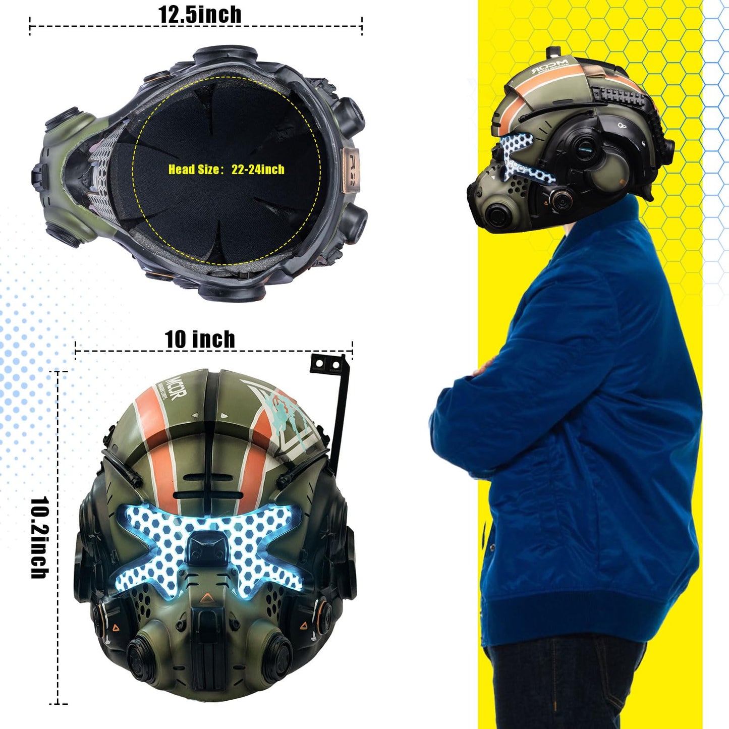 Pluscraft J Cooper Full Head Mask – Upgraded Halloween Cosplay Helmet (1:1 Scale)