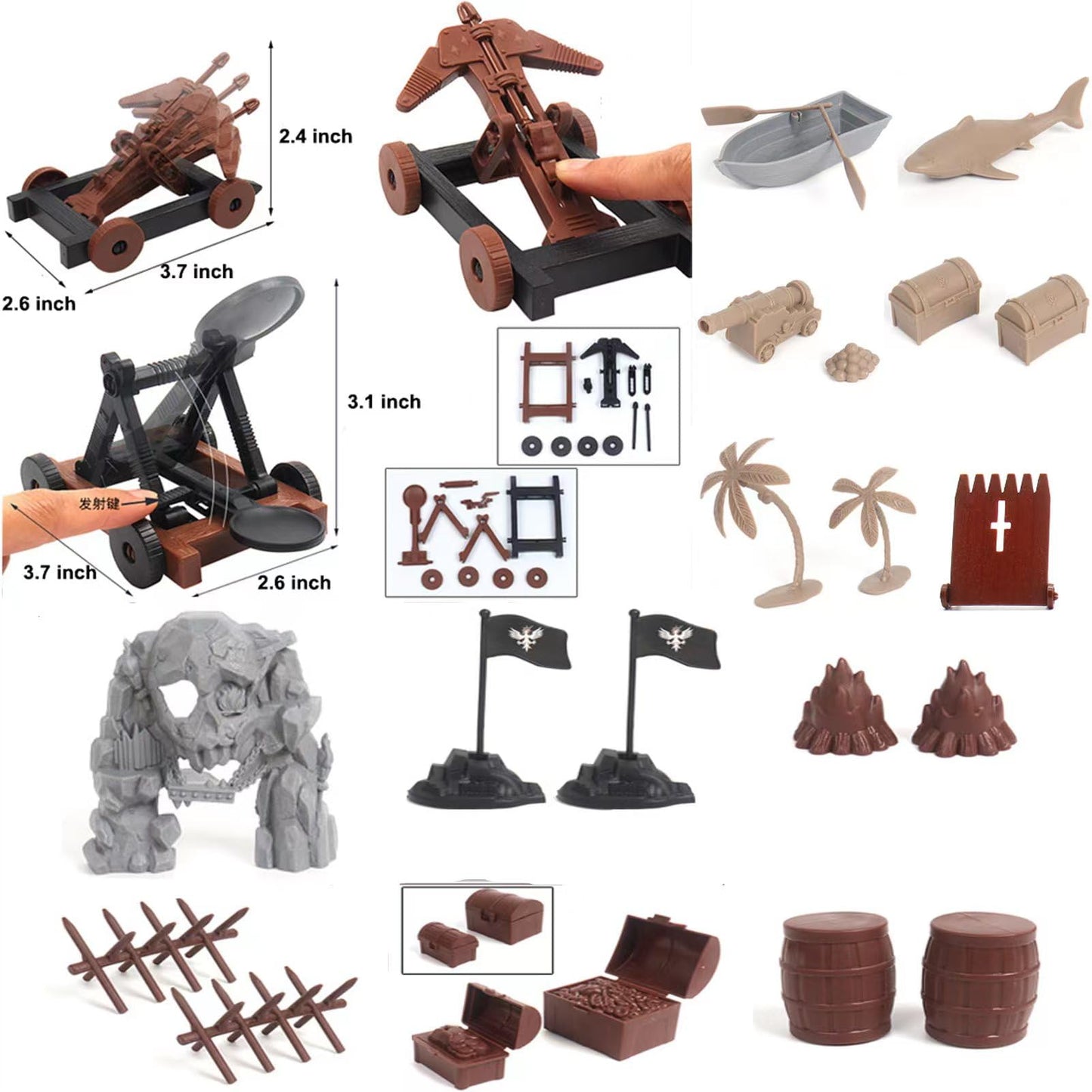 Plustopoy Medieval Castle Knight Toy Set | DIY Castle Building, Pirates & Cavalry