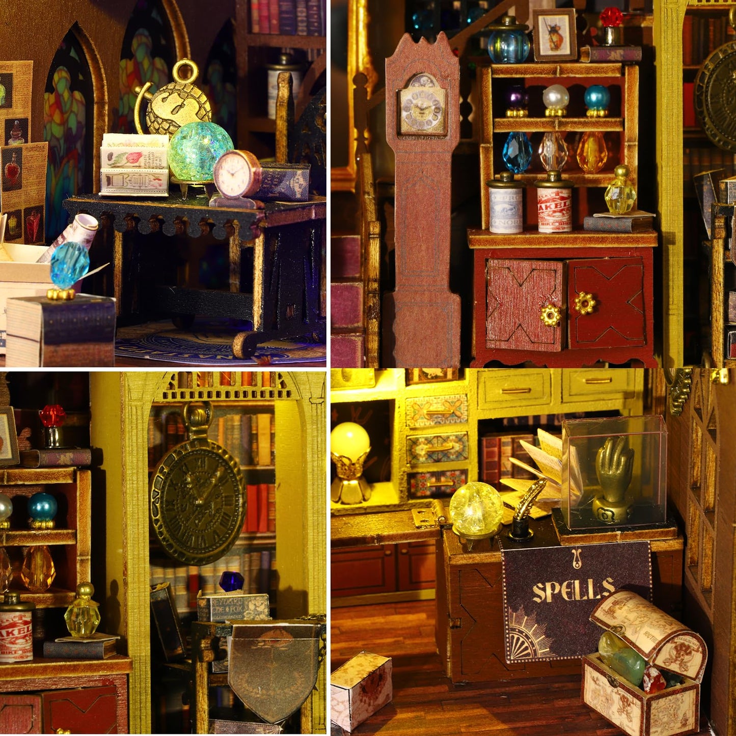Plustopoy DIY Miniature House Kit – Open-Door Dollhouse & Book Nook Magic Model