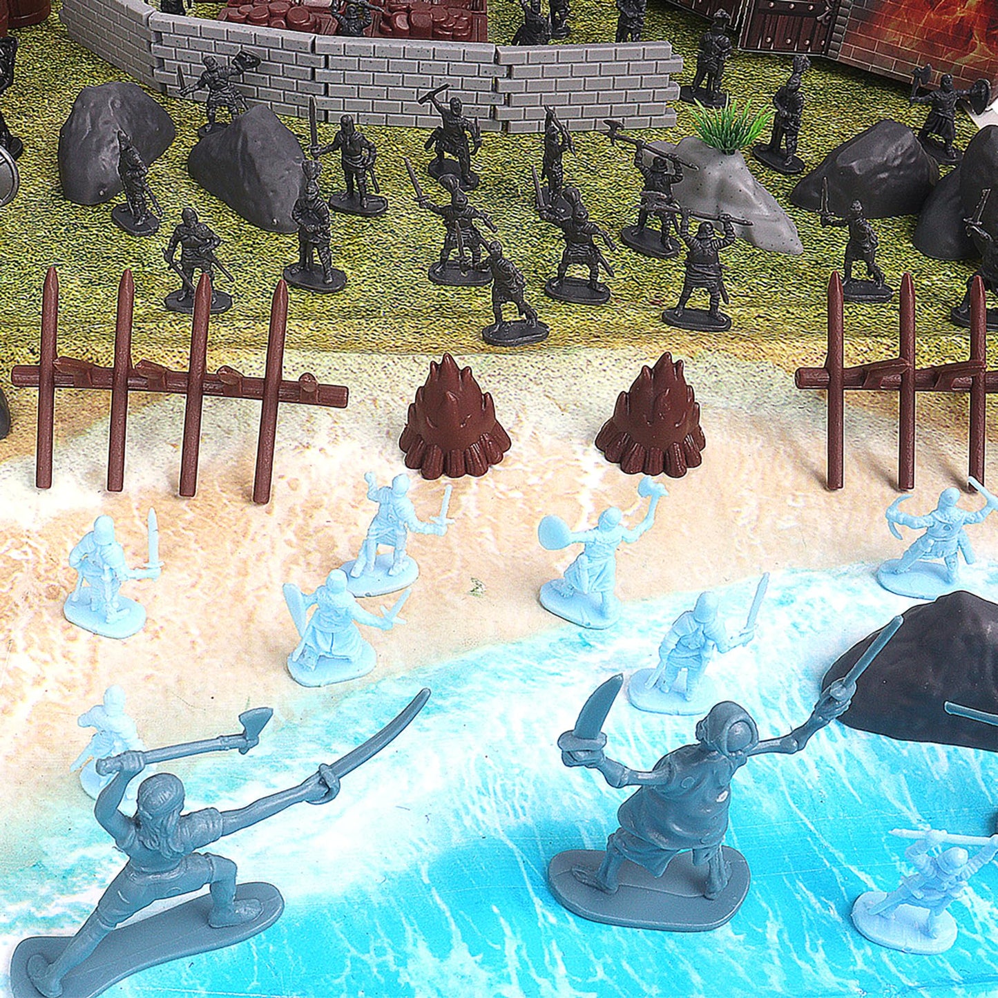 Plustopoy Medieval Castle Knight Toy Set – DIY Castle Building with Dragons, Bridges, Map & Storage Bag