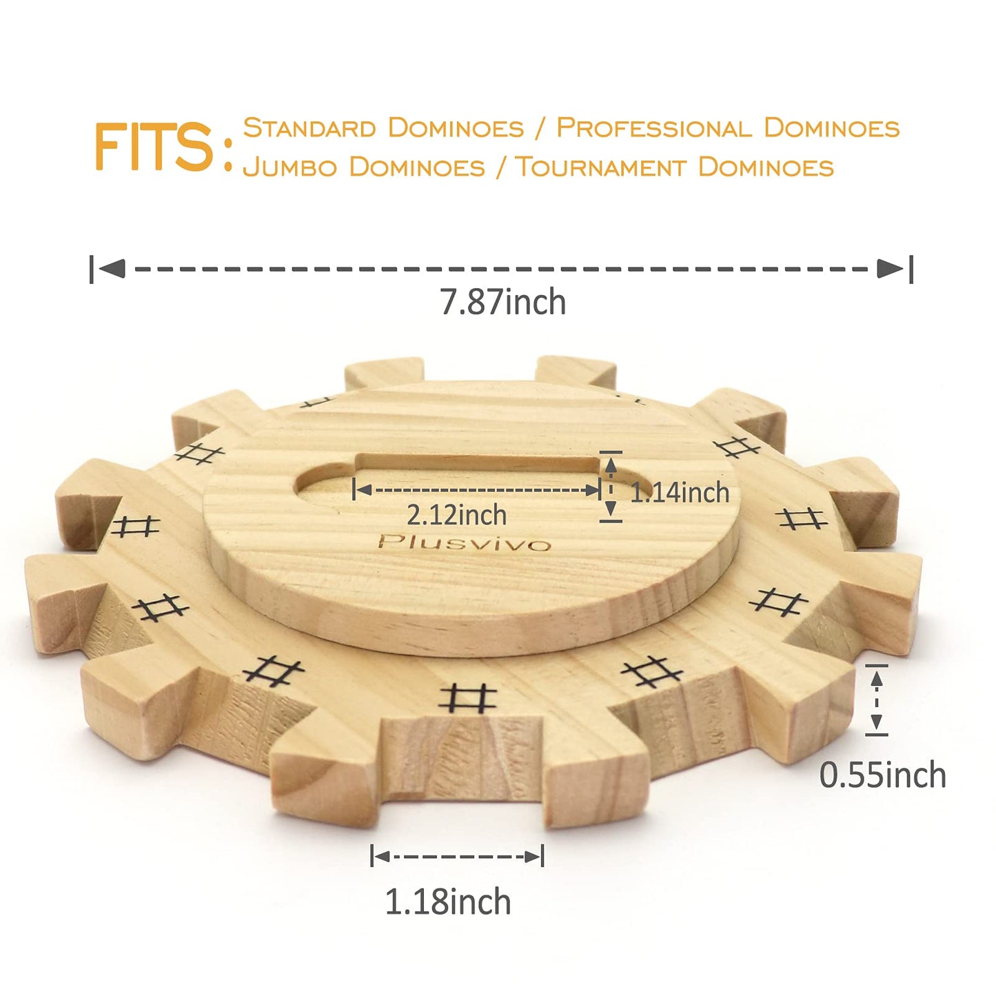 Plusvivo Mexican Train Dominoes Accessories Set – Wooden Hub, Metal Markers, 70-Sheet Score Pads (Up to 12 Players)