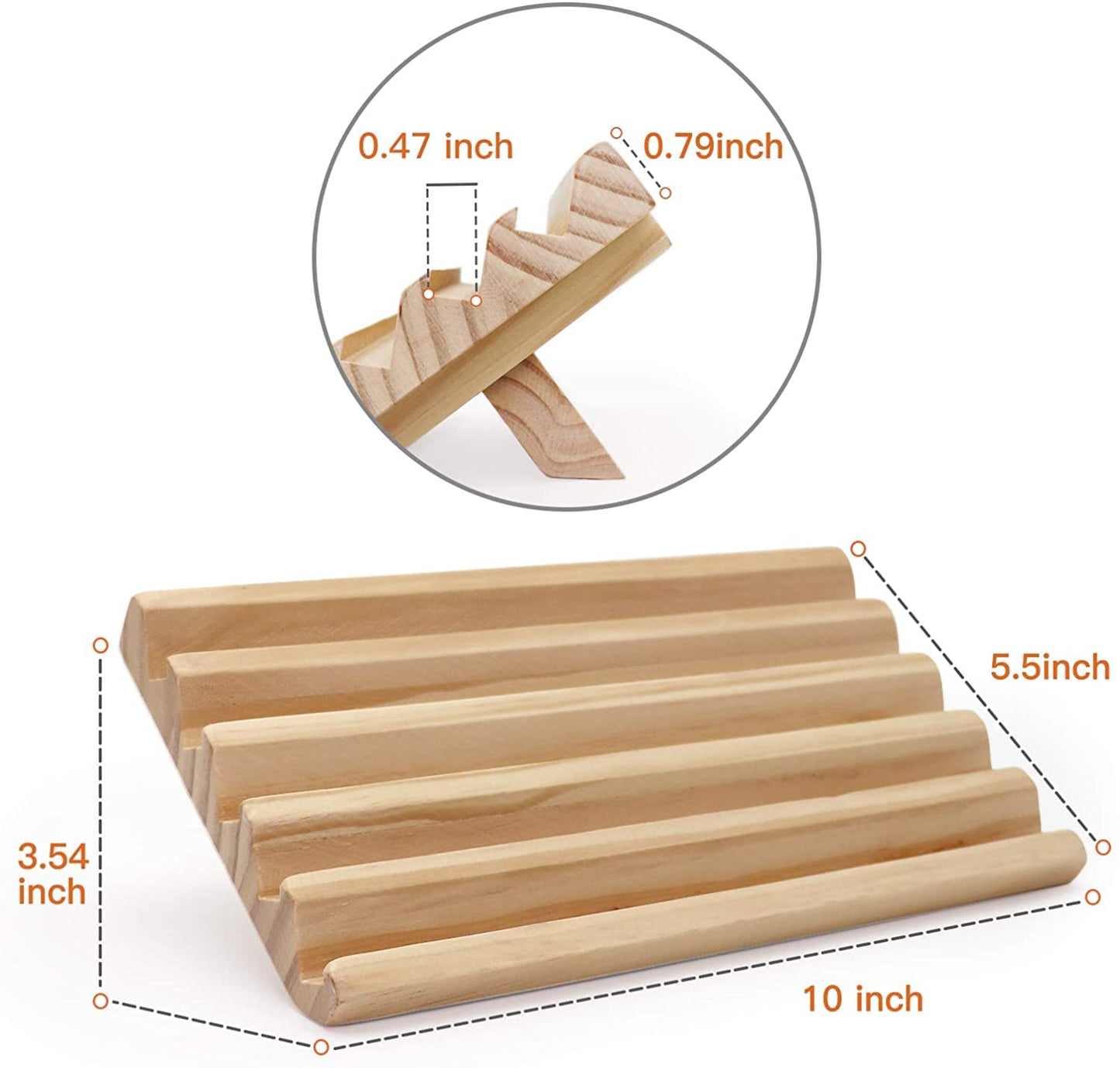 plusvivo Domino Racks with Stand | Set of 4 Wooden Trays for Mexican Train & Domino Games
