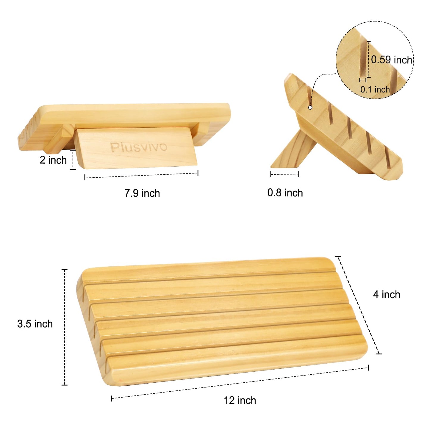 Plusvivo Card Holders for Playing Cards – 4-Pack Adjustable Stand, 12-Inch Wooden Card Holder (Holds Up to 110 Cards)