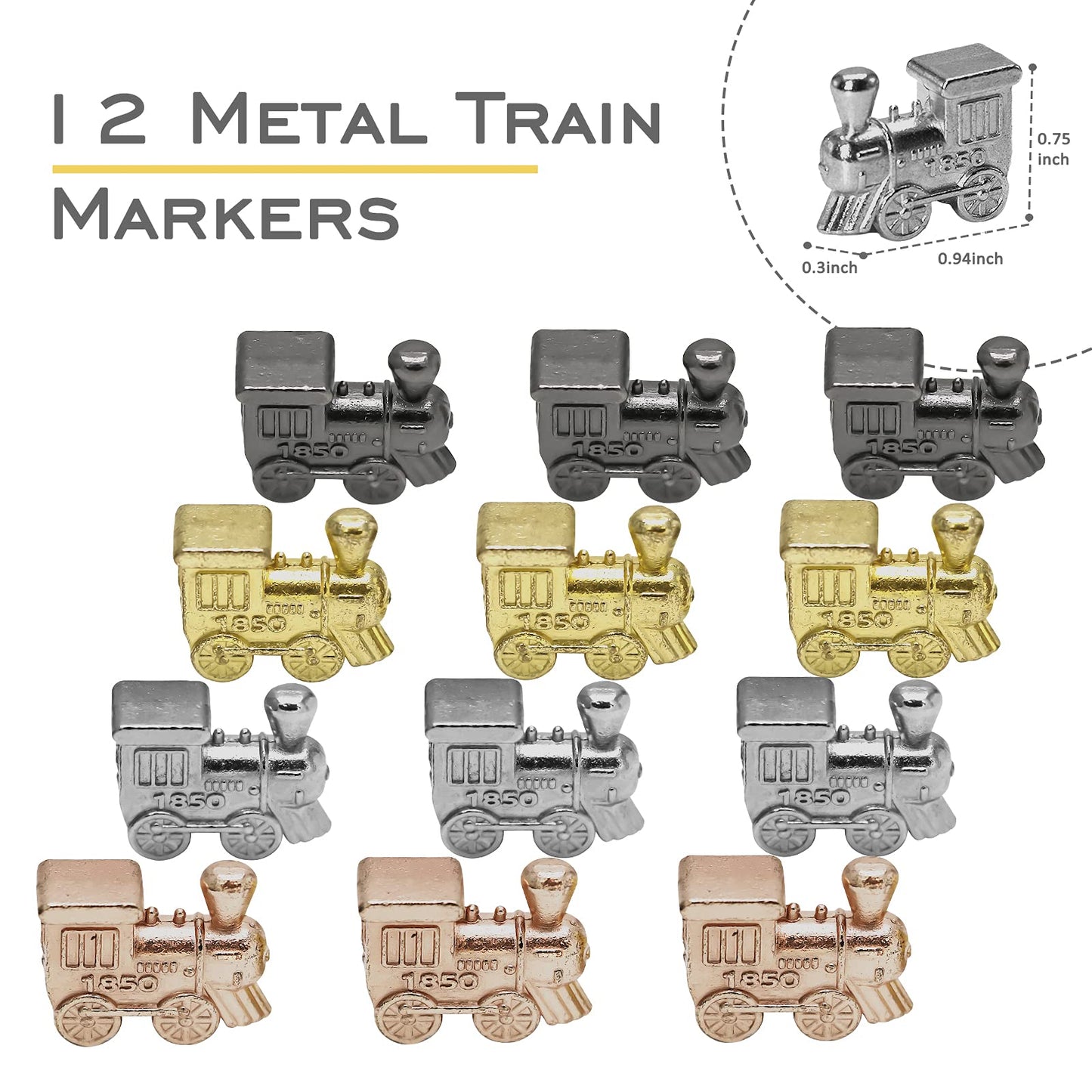 Plusvivo Mexican Train Dominoes Accessories Set – Wooden Hub, Metal Markers, 70-Sheet Score Pads (Up to 12 Players)