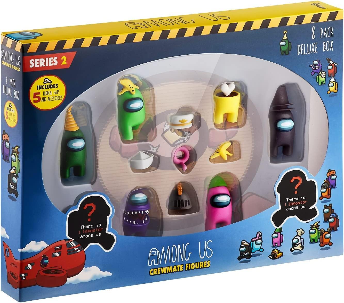 P.M.I. Among Us Crewmate Figures – Deluxe 8‑Piece Box with Hidden Impostors & Hats