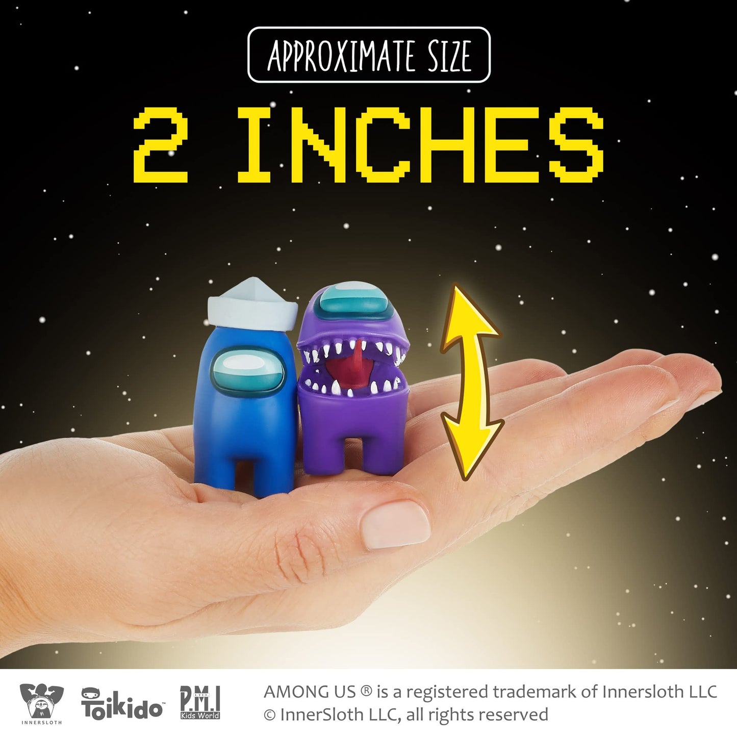 P.M.I. Among Us Crewmate Figures – 5 Toys + Hidden Impostor, 3 Hats