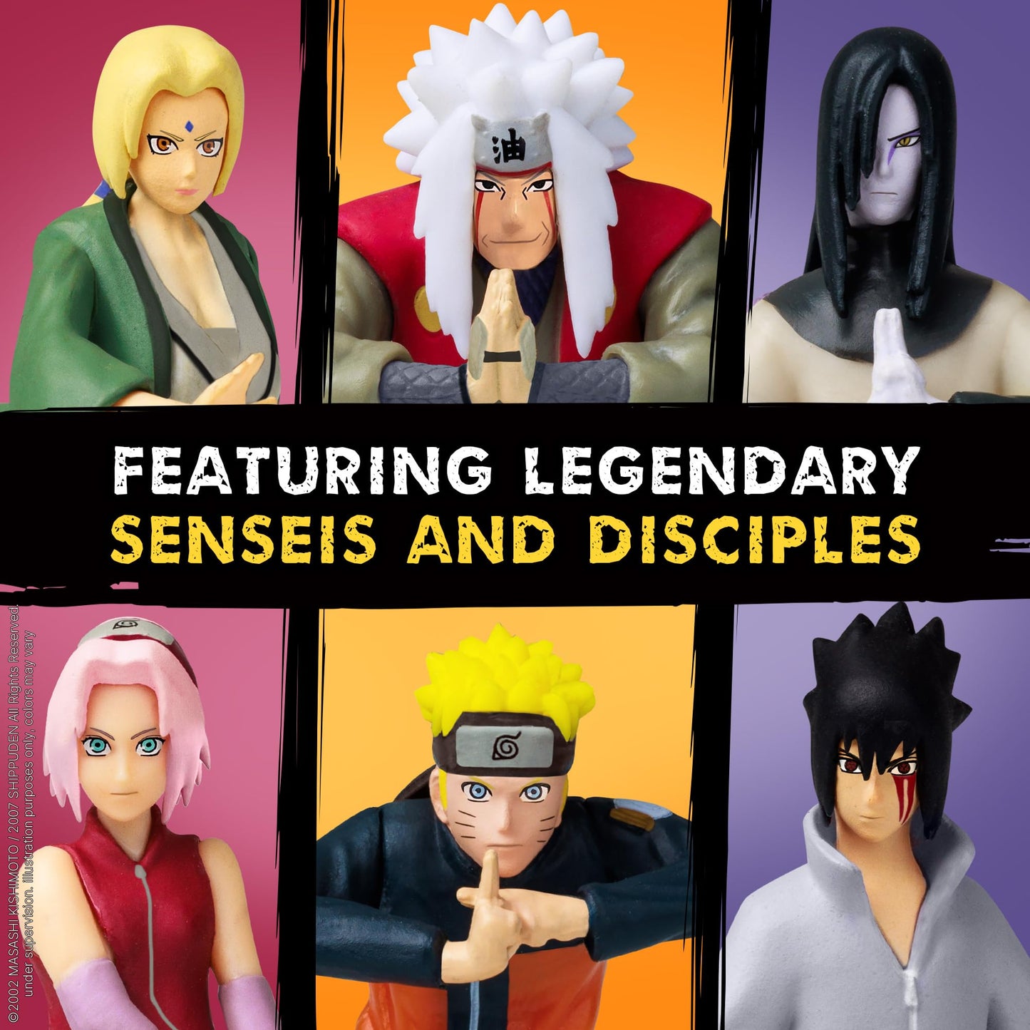 P.M.I. Naruto Shippuden 6 Pack Deluxe Collectible Figures – Team 7, Akatsuki & Legendary Shinobi (Assortment B)