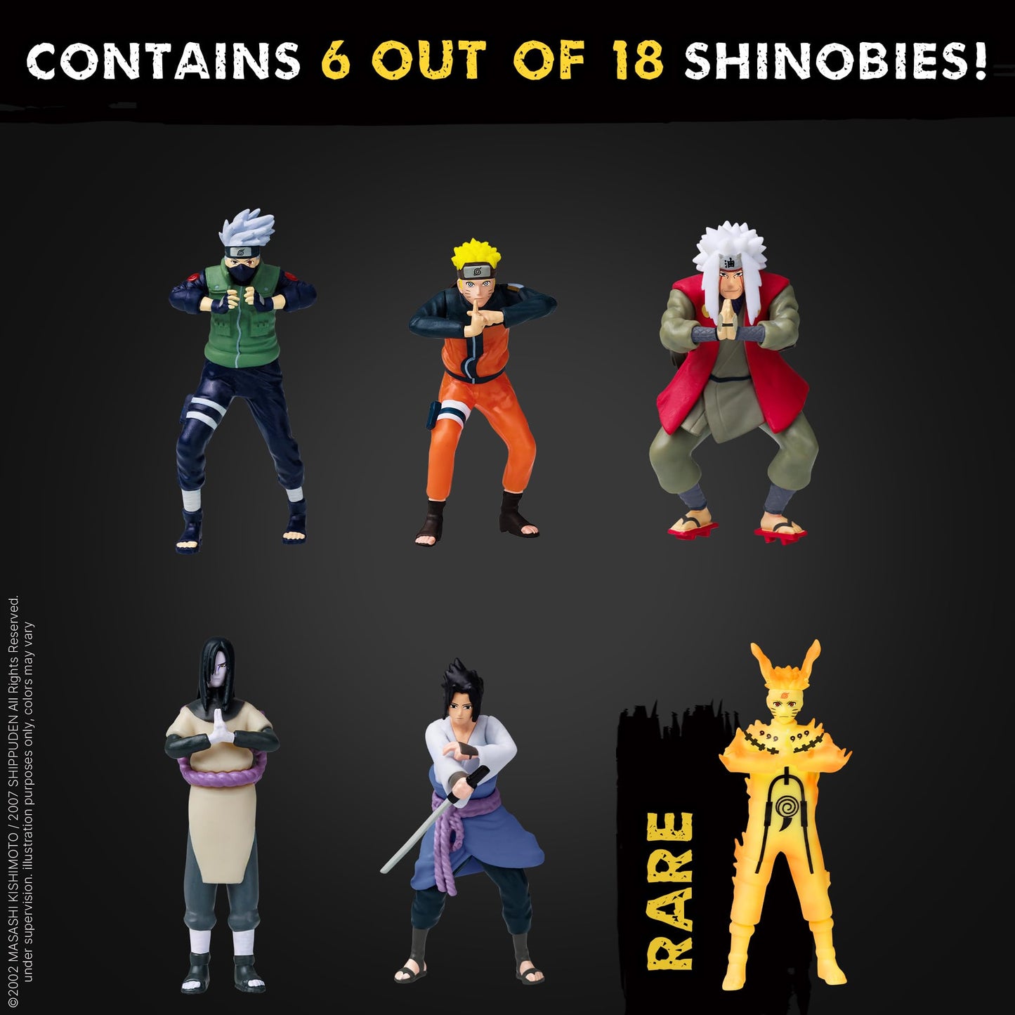 P.M.I. Naruto Shippuden 6 Pack Deluxe Collectible Figures – Team 7, Akatsuki & Legendary Shinobi (Assortment B)