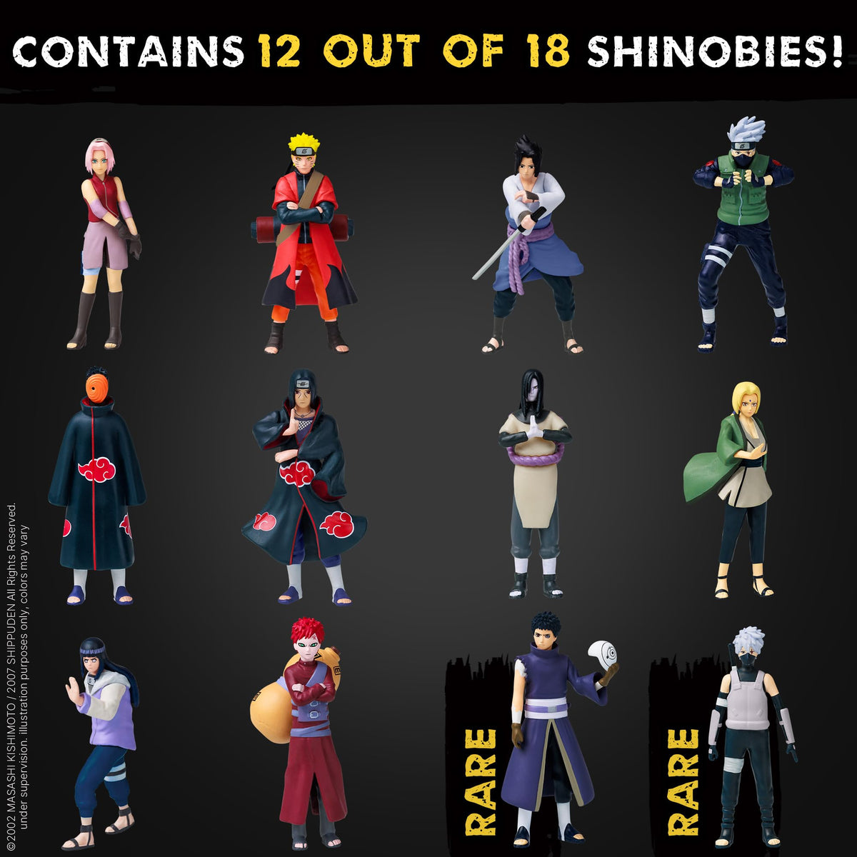 P.M.I. Naruto Shippuden 12 Pack Deluxe Collectible Figures – Team 7, Akatsuki & Legendary Sannin