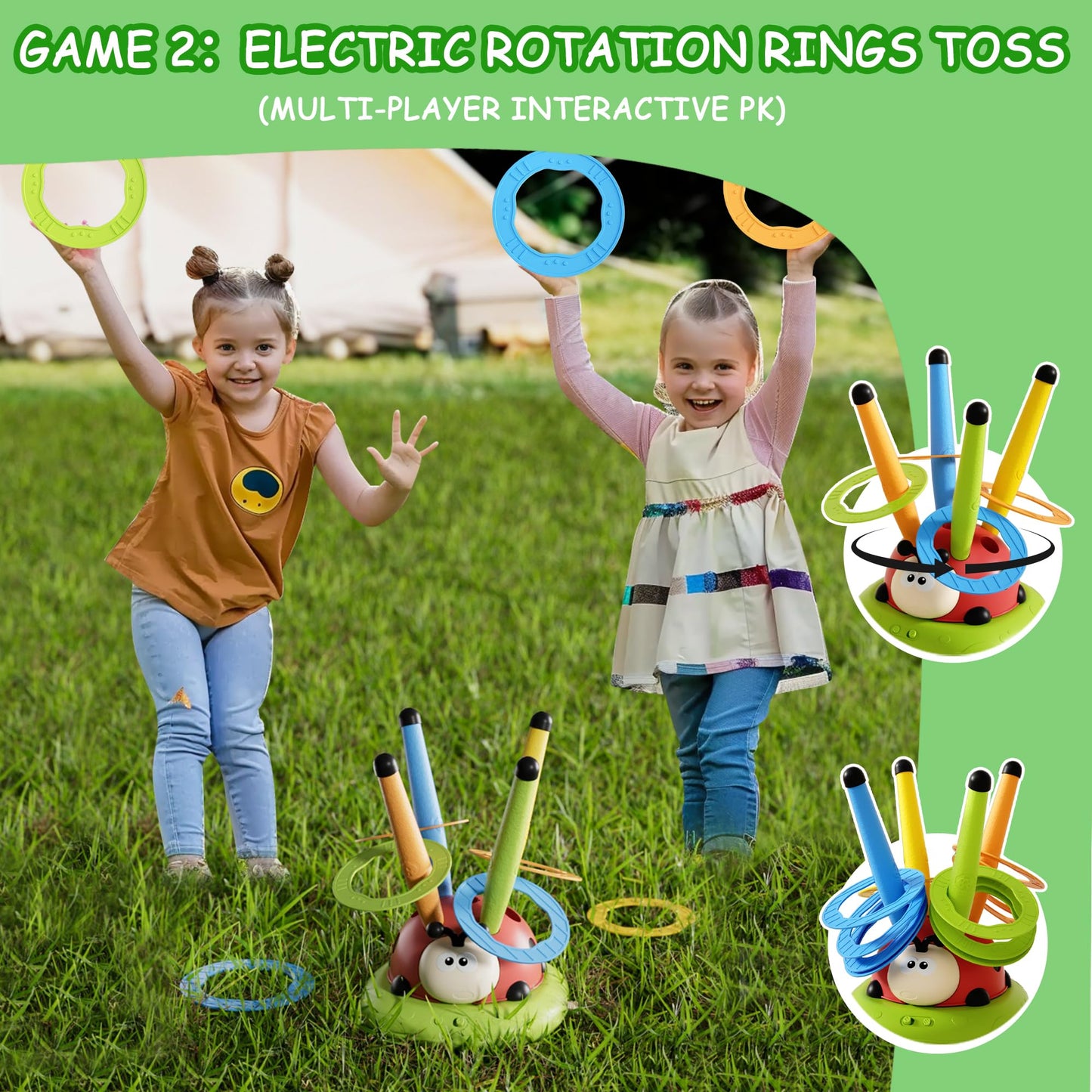 Pobaiyi 5 in 1 Musical Jump Toys – 5-in-1 Kid Activity Set for Indoor & Outdoor Play (Ages 4–13)