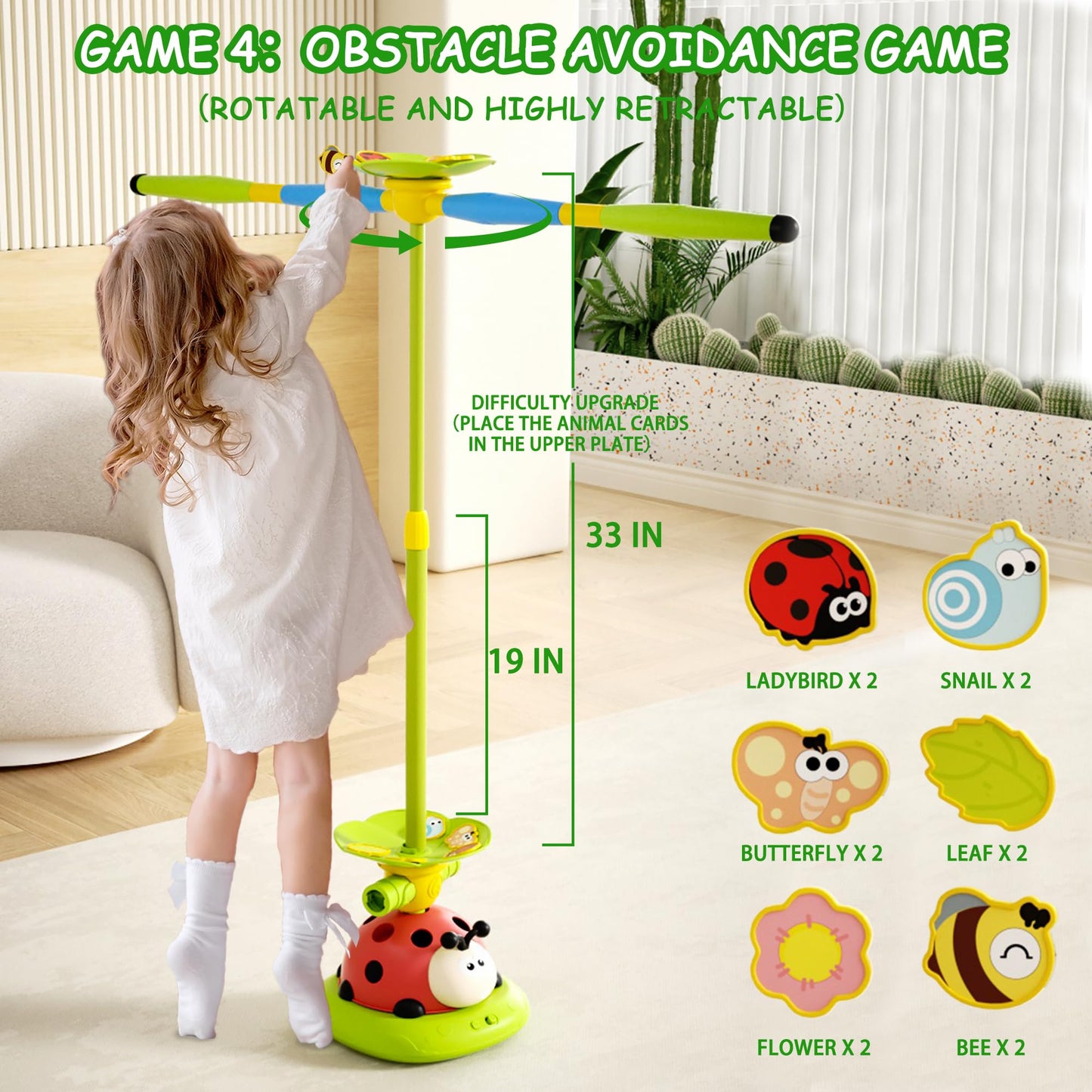 Pobaiyi 5 in 1 Musical Jump Toys – 5-in-1 Kid Activity Set for Indoor & Outdoor Play (Ages 4–13)