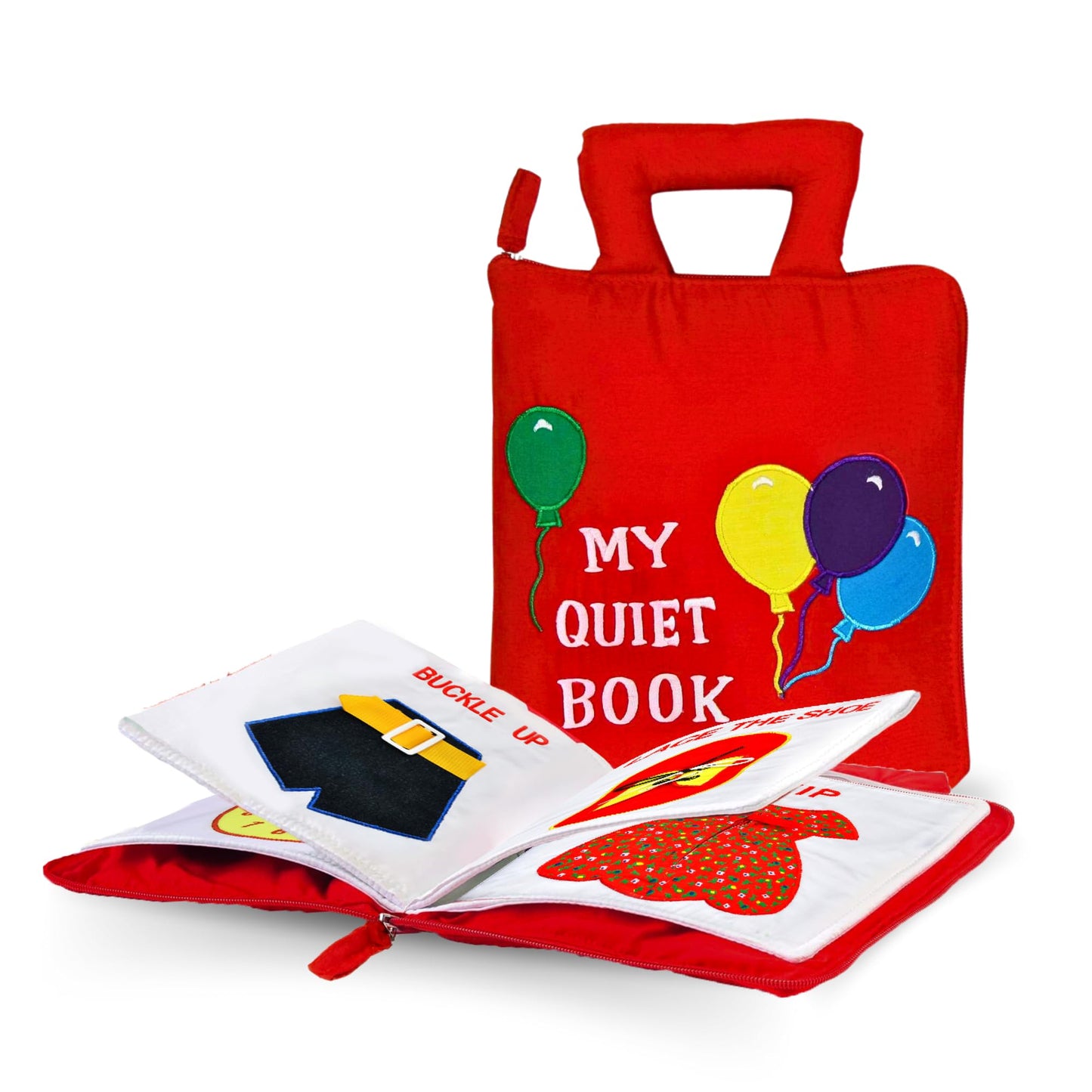 My Quiet Book by Pockets of Learning – Montessori Busy Book for Toddlers | Soft Fabric Travel Activity Toy