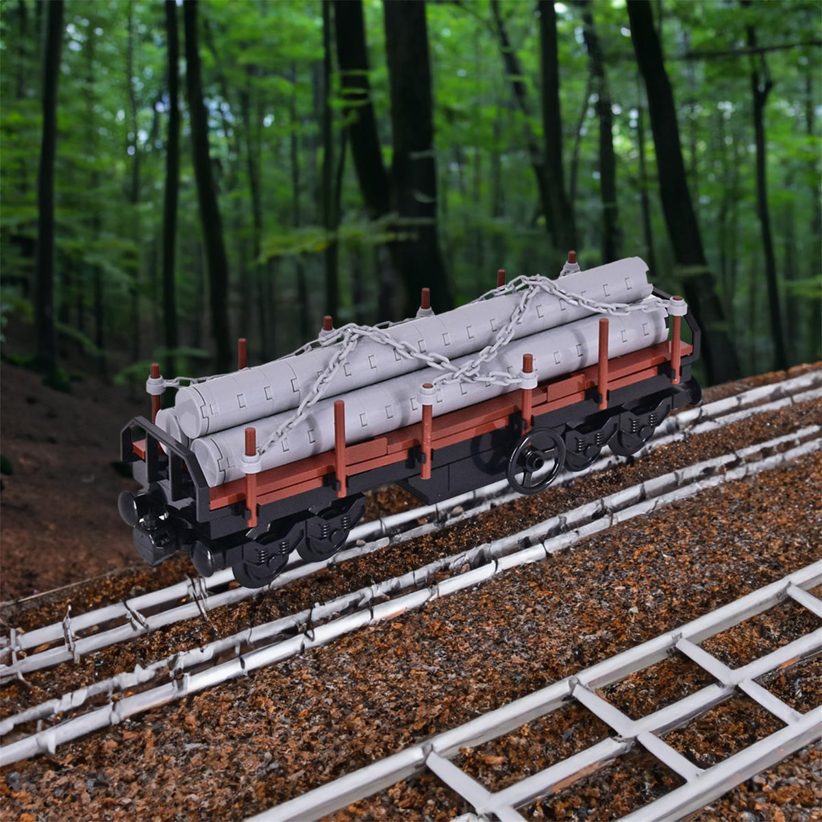 Podafu 6-in-1 City Freight Train Base | Modular Train Car Building Set for Teens & Adults | Lego 630 Compatible