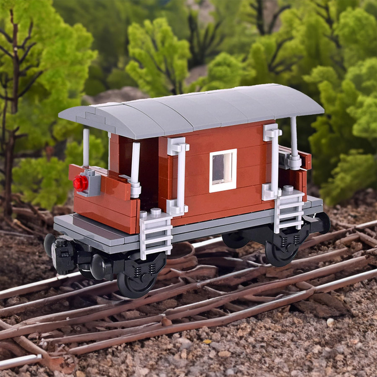 Podafu 6-in-1 City Freight Train Base | Modular Train Car Building Set for Teens & Adults | Lego 630 Compatible