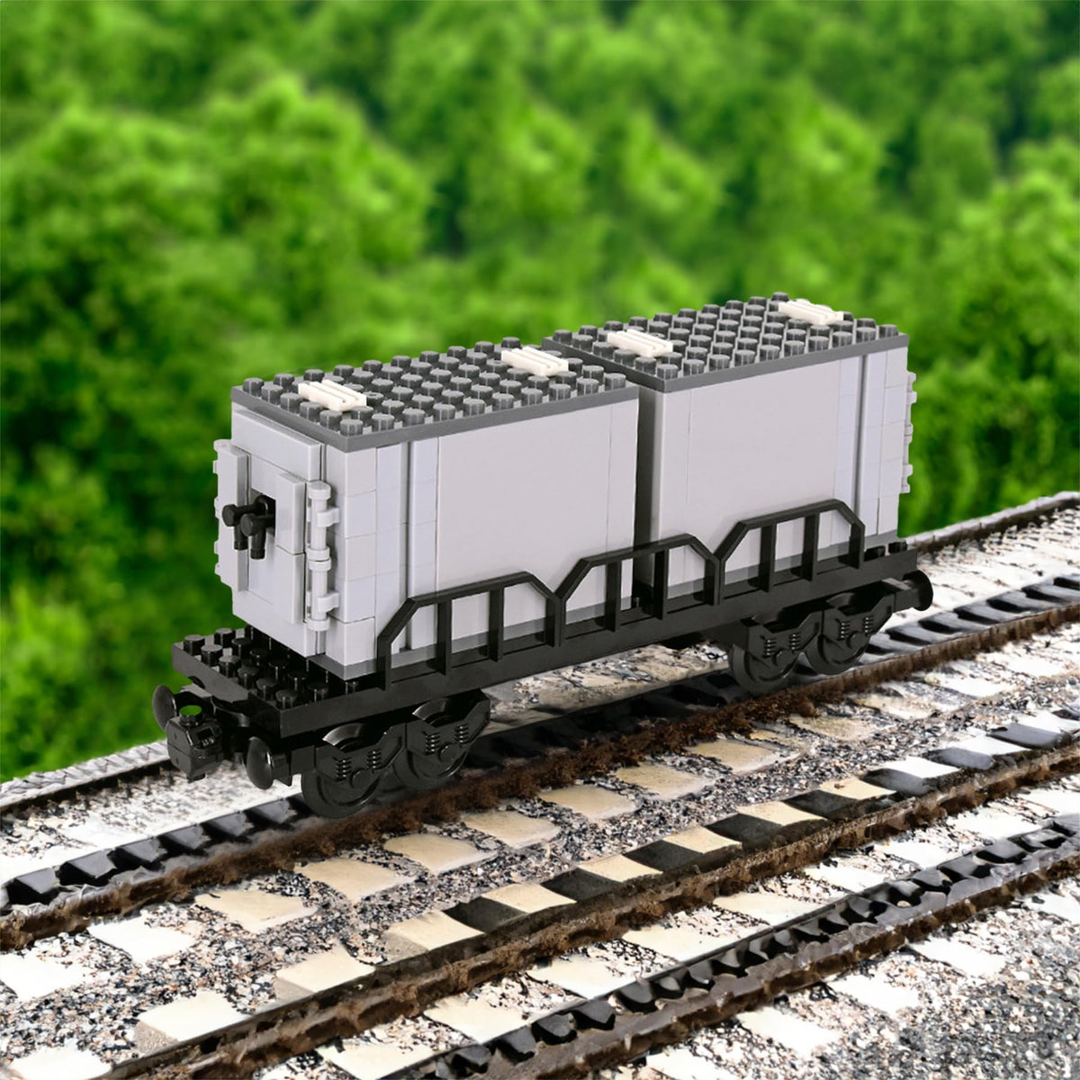 Podafu 6-in-1 City Freight Train Base | Modular Train Car Building Set for Teens & Adults | Lego 630 Compatible