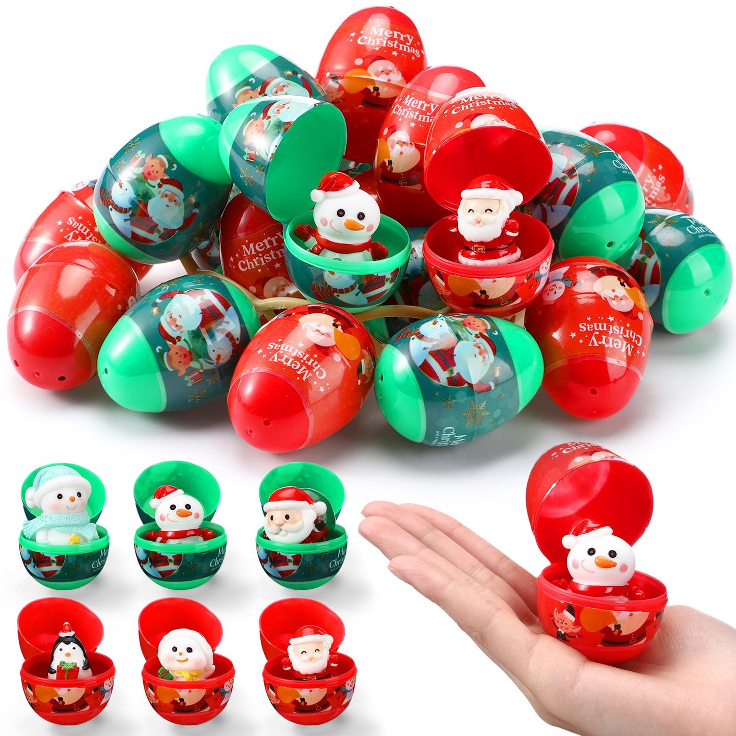 Poen Christmas Eggs 32-Pack – Pre-Filled Stocking Stuffers & Party Favors