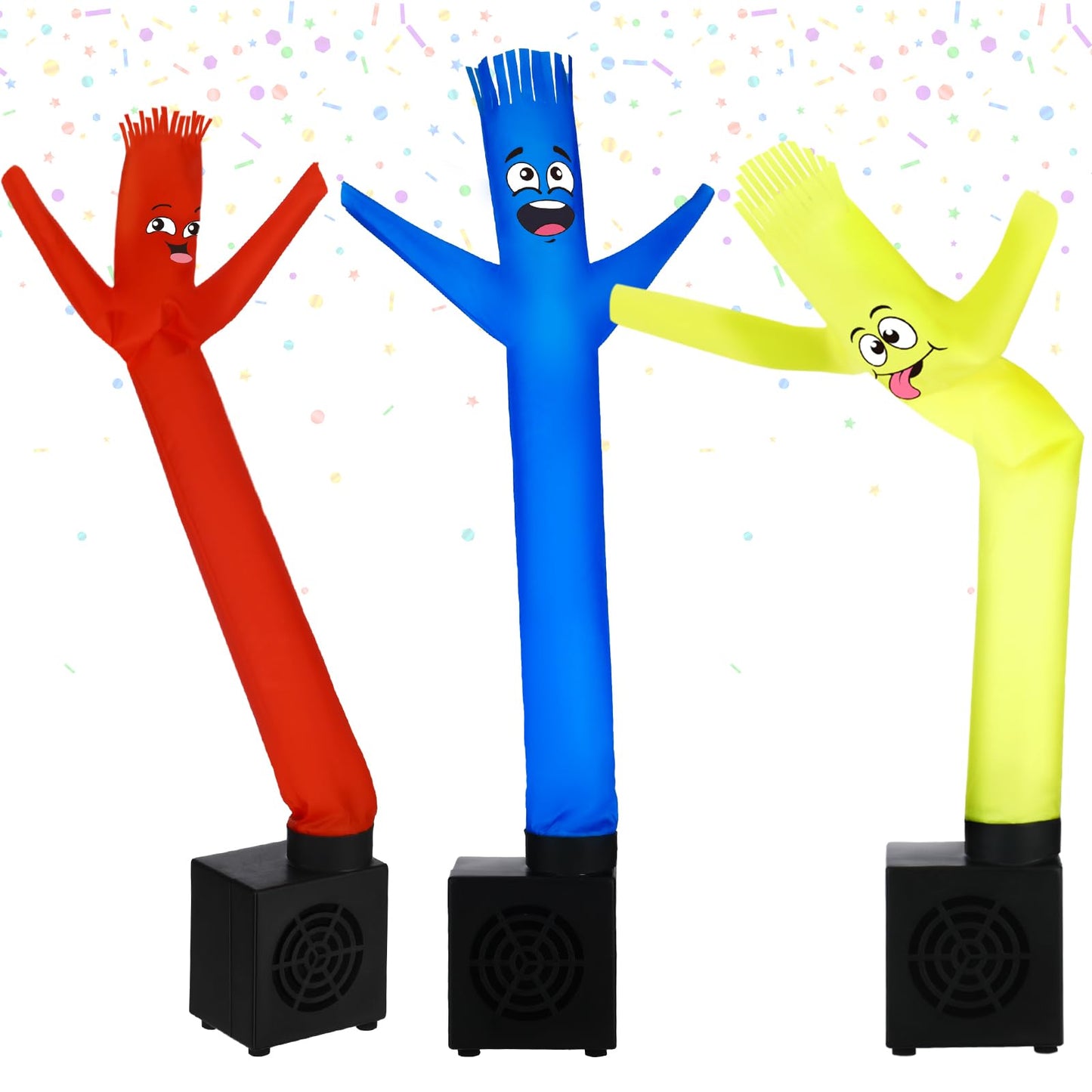 Poen 3 Pcs Mini Inflatable Tube Man – White Elephant Gift, Desktop Dancers, USB Blower