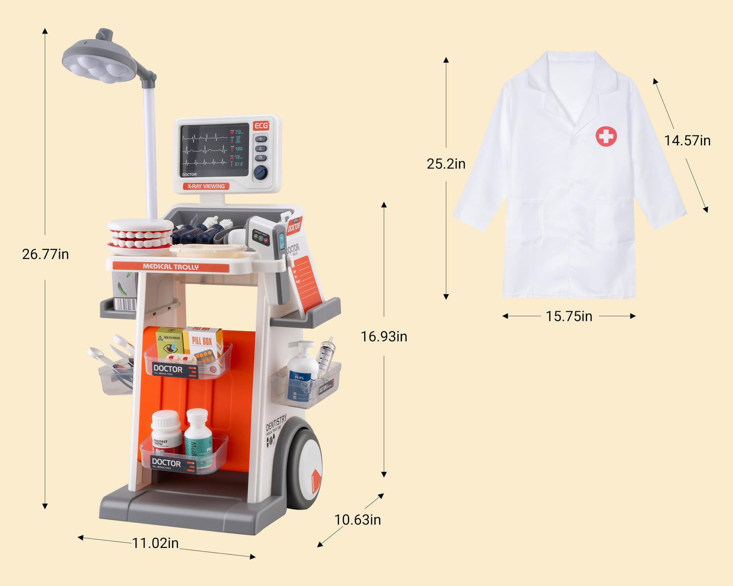 POFJOEQ STEM Doctor Playset for Kids – Interactive LED Doctor Kit
