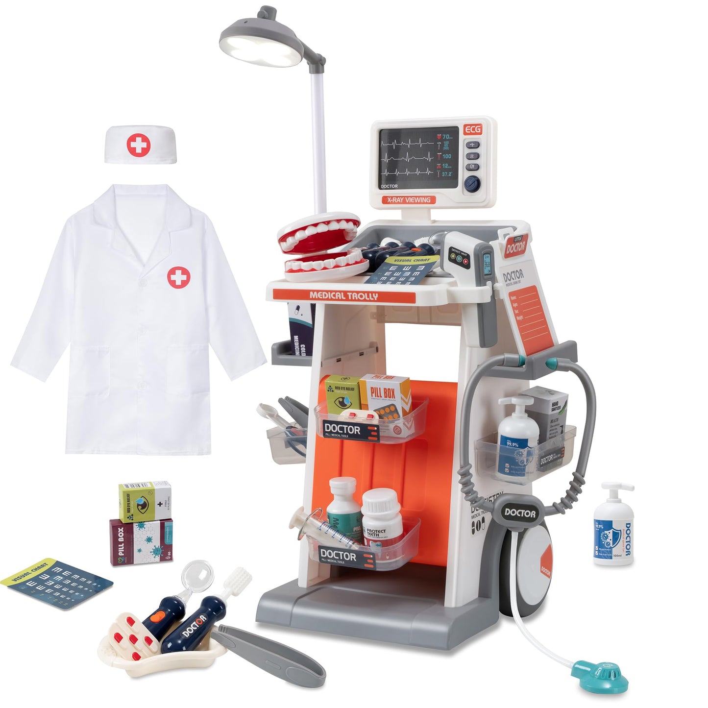 POFJOEQ STEM Doctor Playset for Kids – Interactive LED Doctor Kit