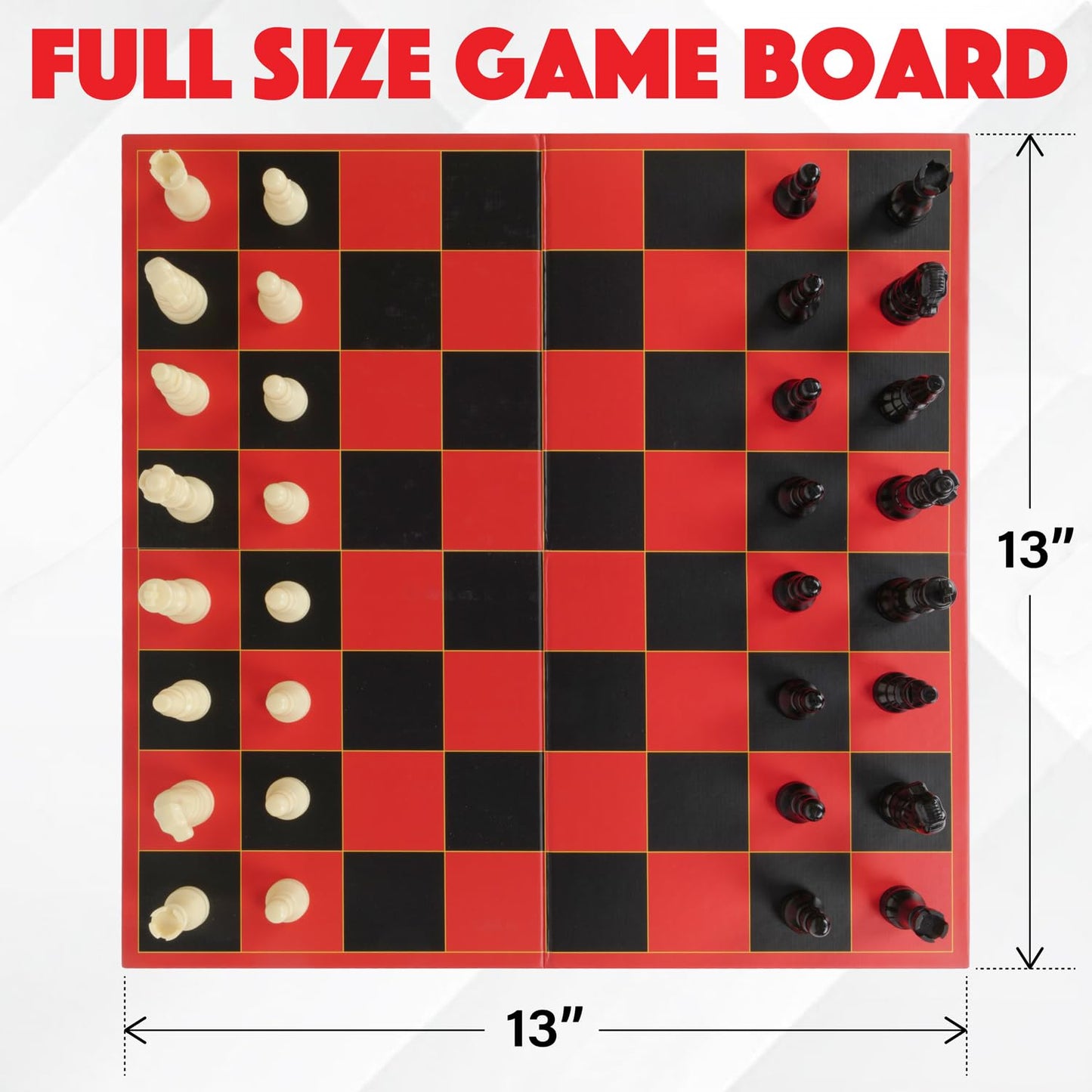 HI-Q Classic Chess Board Game | Point Games – Educational Folding Chess Set for Kids, Adults & Beginners