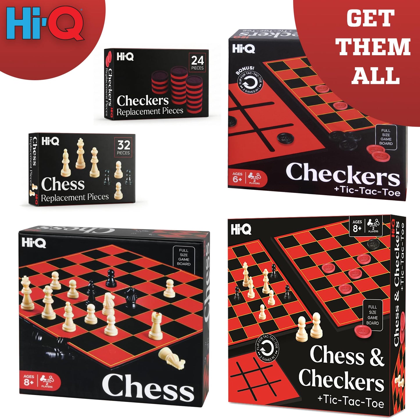 HI-Q Classic Chess Board Game | Point Games – Educational Folding Chess Set for Kids, Adults & Beginners
