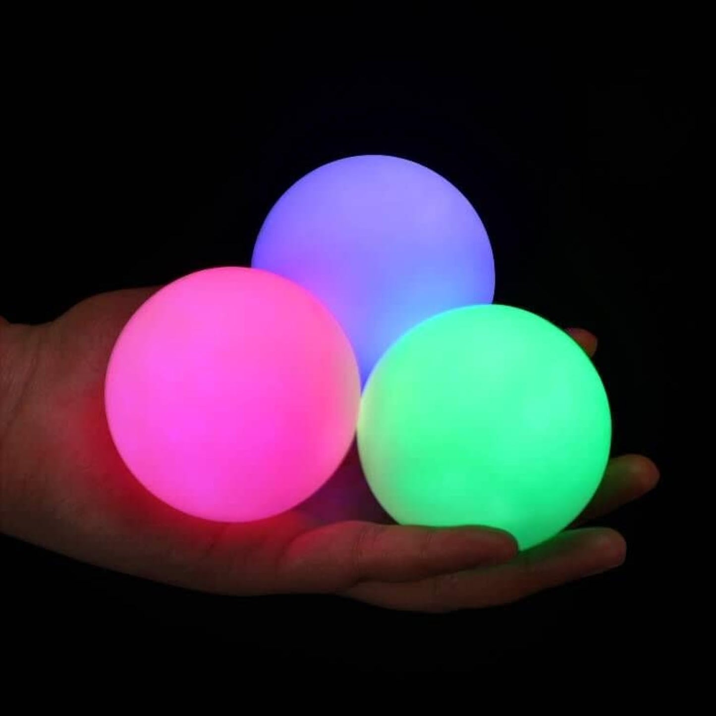 POITOI Glow Juggling Balls — 3-Piece LED Light Up Set (USB Rechargeable) for Beginners & Pros