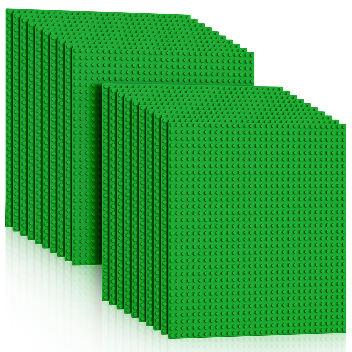 Pokiiulk 20 Baseplates – Classic Green 10x10 (32-Stud Grid)