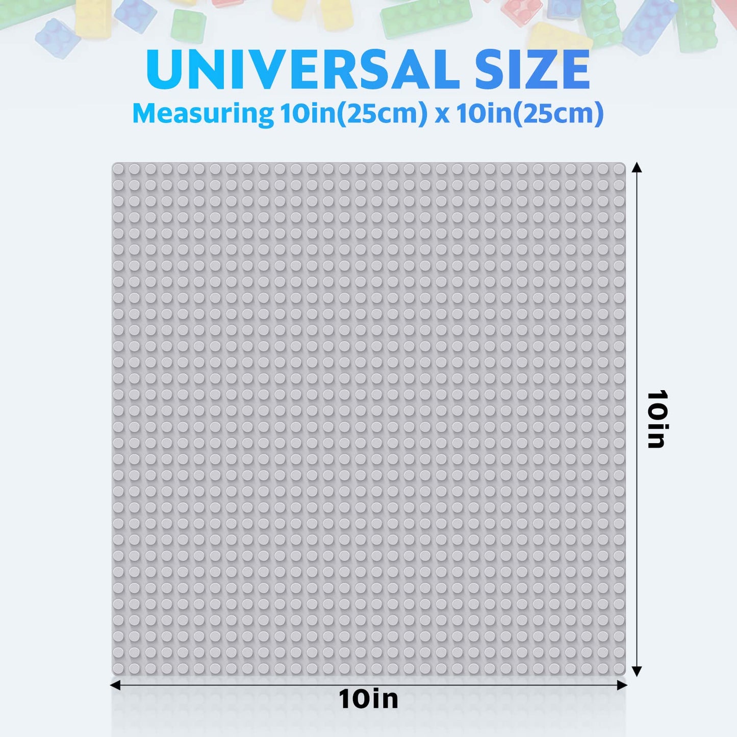 Pokiiulk Classic Baseplates – Pack of 10, 10x10, Compatible with All Major Brands, STEM Gift for Builders 3+
