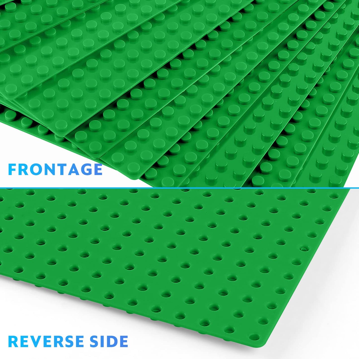Pokiiulk Classic Baseplates – 10x10 Green Pack of 10 | Compatible with All Major Brick Brands | STEM Building Plates