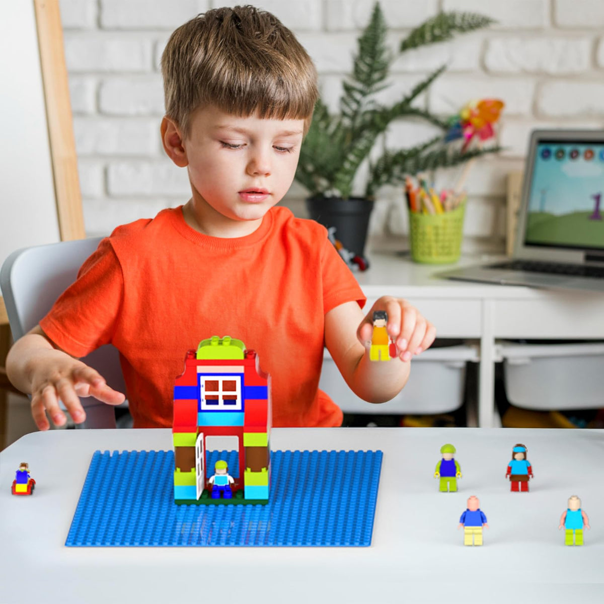 Pokiiulk Classic Blue Baseplates 10x10 – 2-Pack, LEGO Compatible, Water & Ocean Display Ready