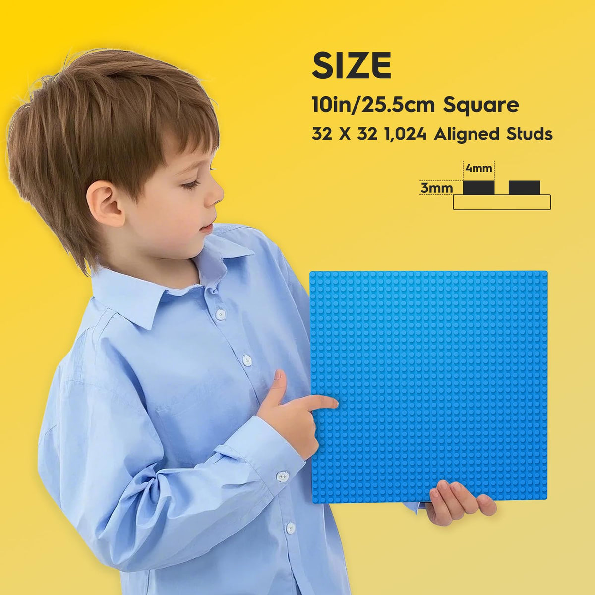 Pokiiulk Classic Blue Baseplates 10x10 – 2-Pack, LEGO Compatible, Water & Ocean Display Ready