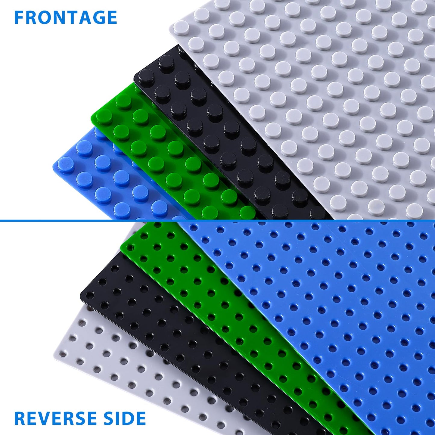Pokiiulk Classic Gray Baseplates – 10x10 Inches, Pack of 2, 32x32 Studs, Compatible with LEGO and More