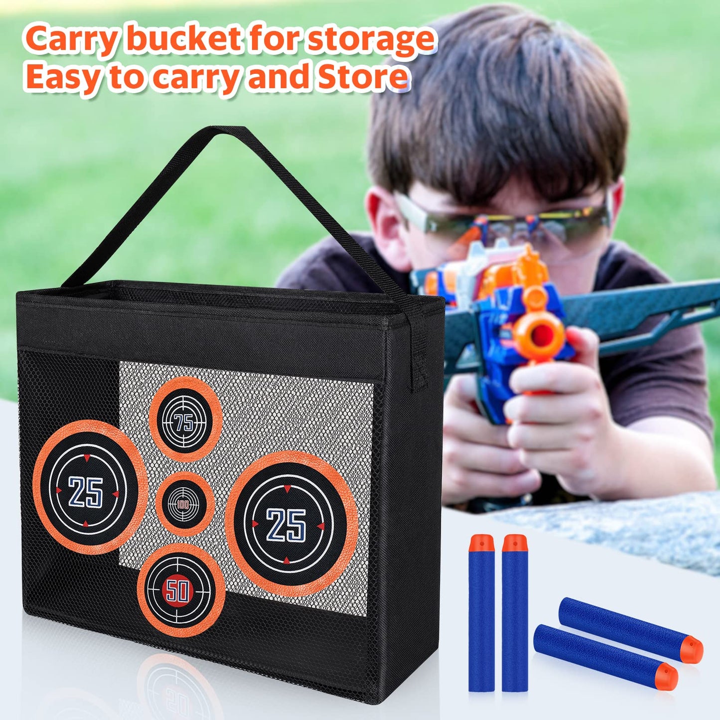 Pokiiulk 600PCS Refill Darts for Nerf Guns – Fits N-Strike Elite, Includes Target & Mesh Bag