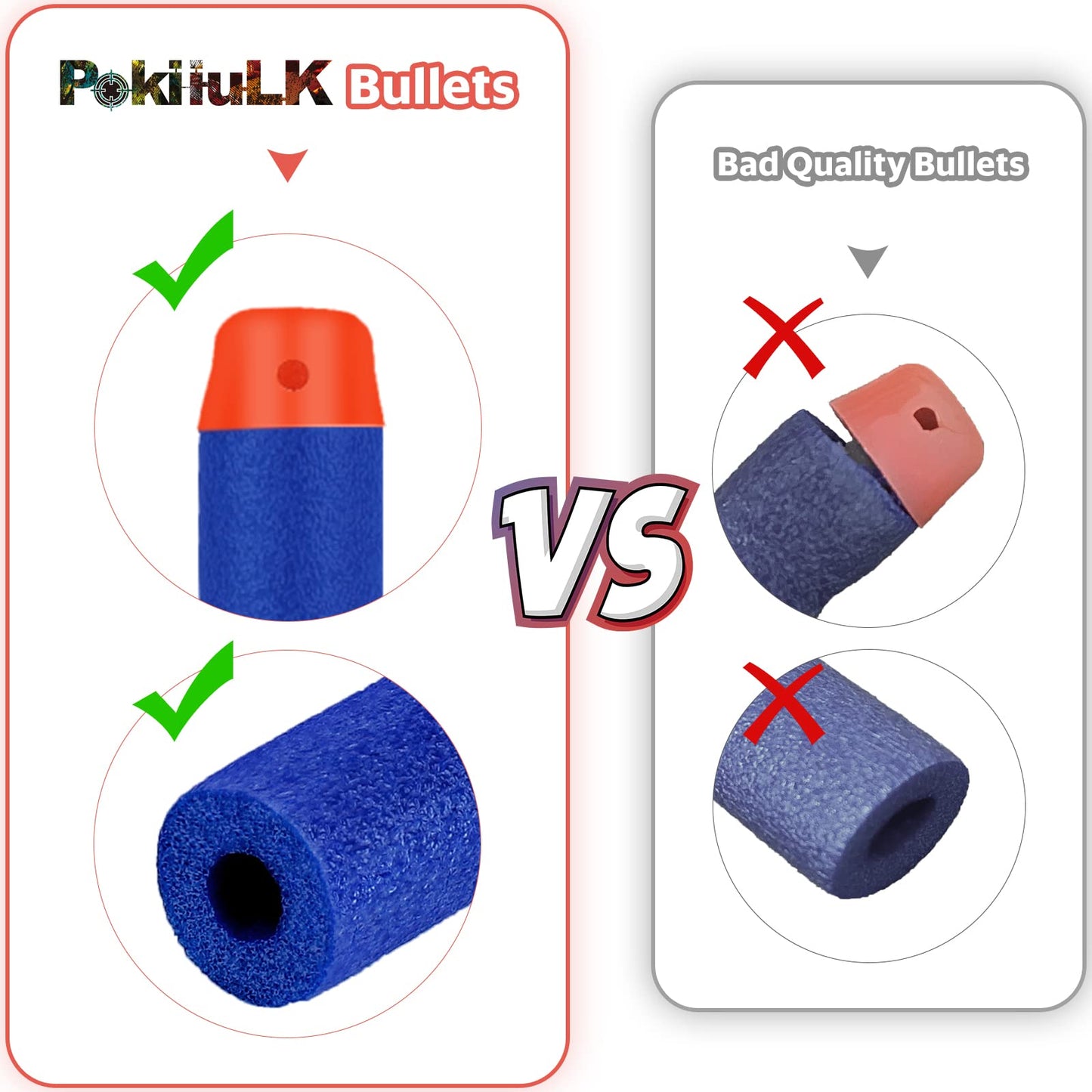 Pokiiulk 600PCS Refill Darts for Nerf Guns – Fits N-Strike Elite, Includes Target & Mesh Bag