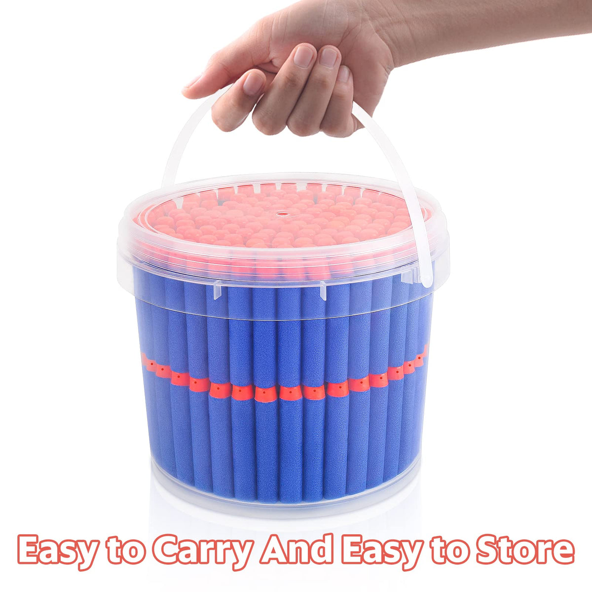 Pokiiulk Refill Darts for Nerf Guns - 300pcs with Giant Storage Bucket