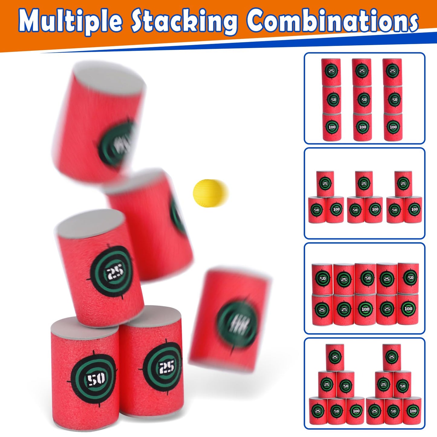POKONBOY Soft Bullet Target – EVA Dart Target Set for Nerf Blasters